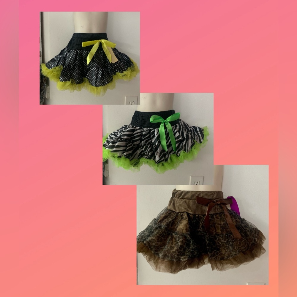 Toddler Girls 12-24 Months Layered Pettiskirt Tutu Skirt… U Choose Color NWT